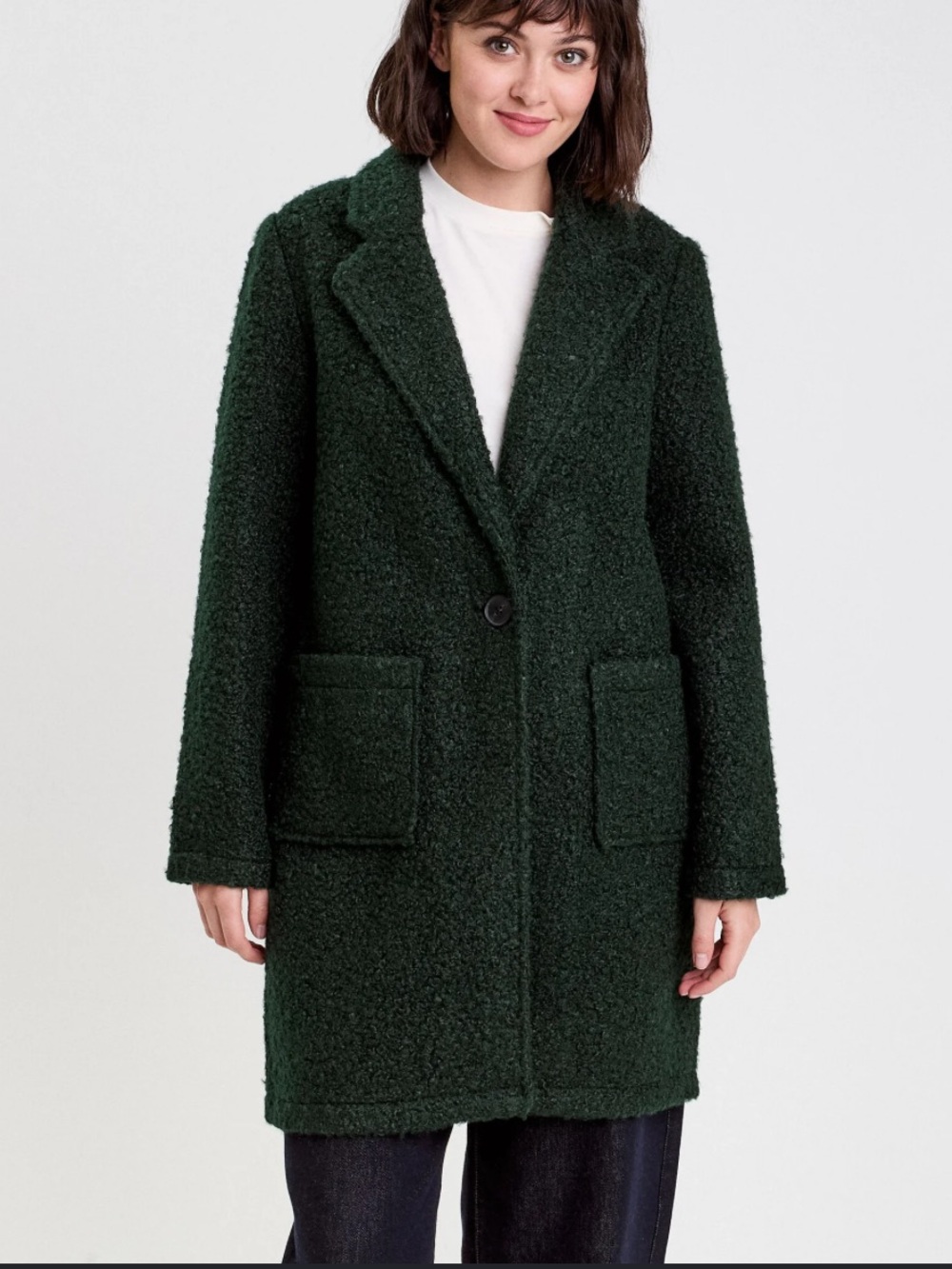 NWT Worthington Women’s Dark Green Bouclé Coat